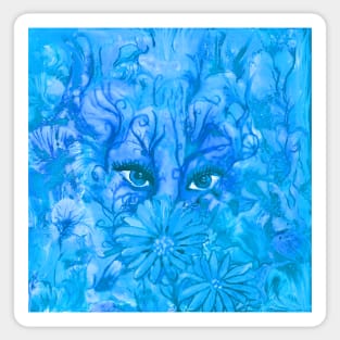 Beautiful Creature Artwork in Vivid Blue Sticker